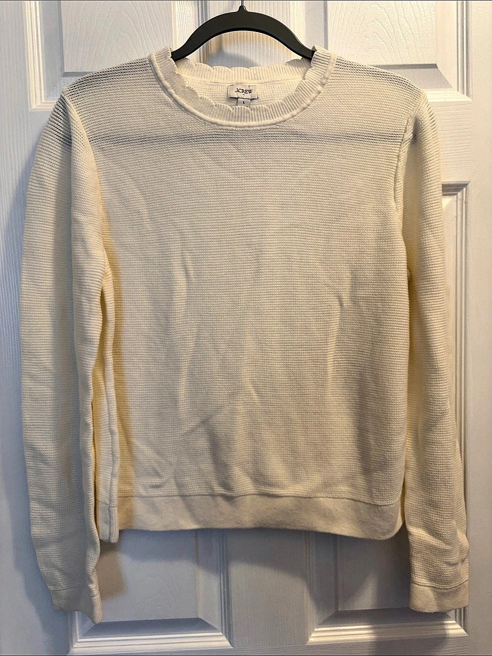 J.Crew Cream Knit Crewneck Sweater Large